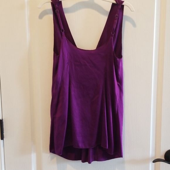 MODA Silk plum colored beaded sleeveless top - Picture 4 of 6
